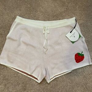 Kate Spade Cream Shorts with Red Strawberry Accent